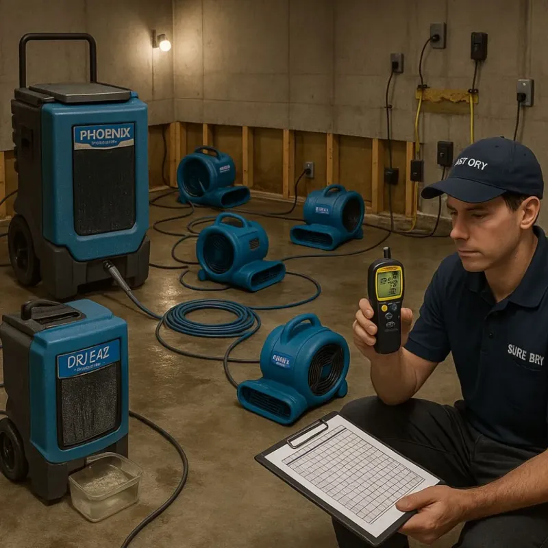 Structural Drying and Dehumidification process in Beltsville, MD